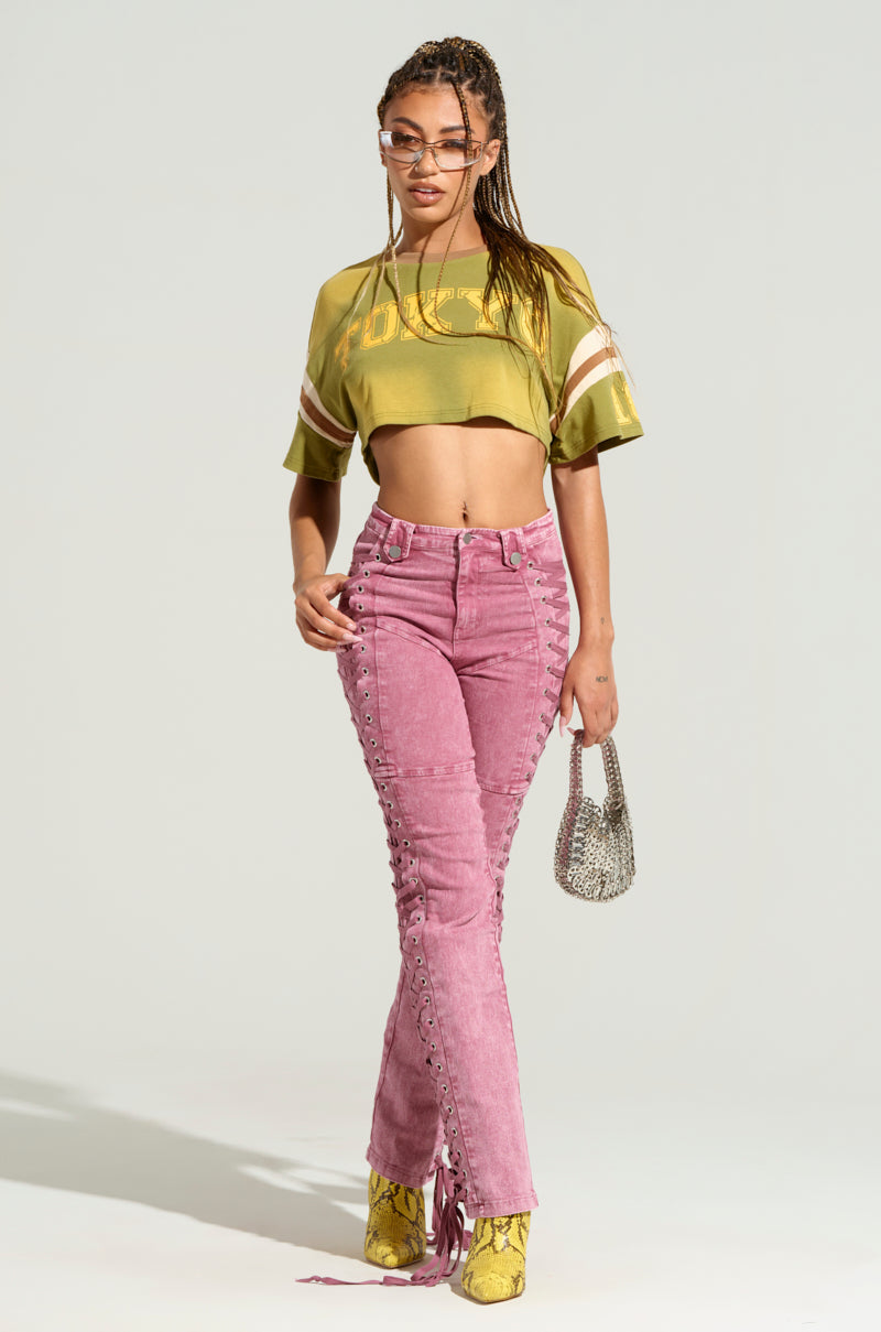 STAND OUT LACED UP JEANS