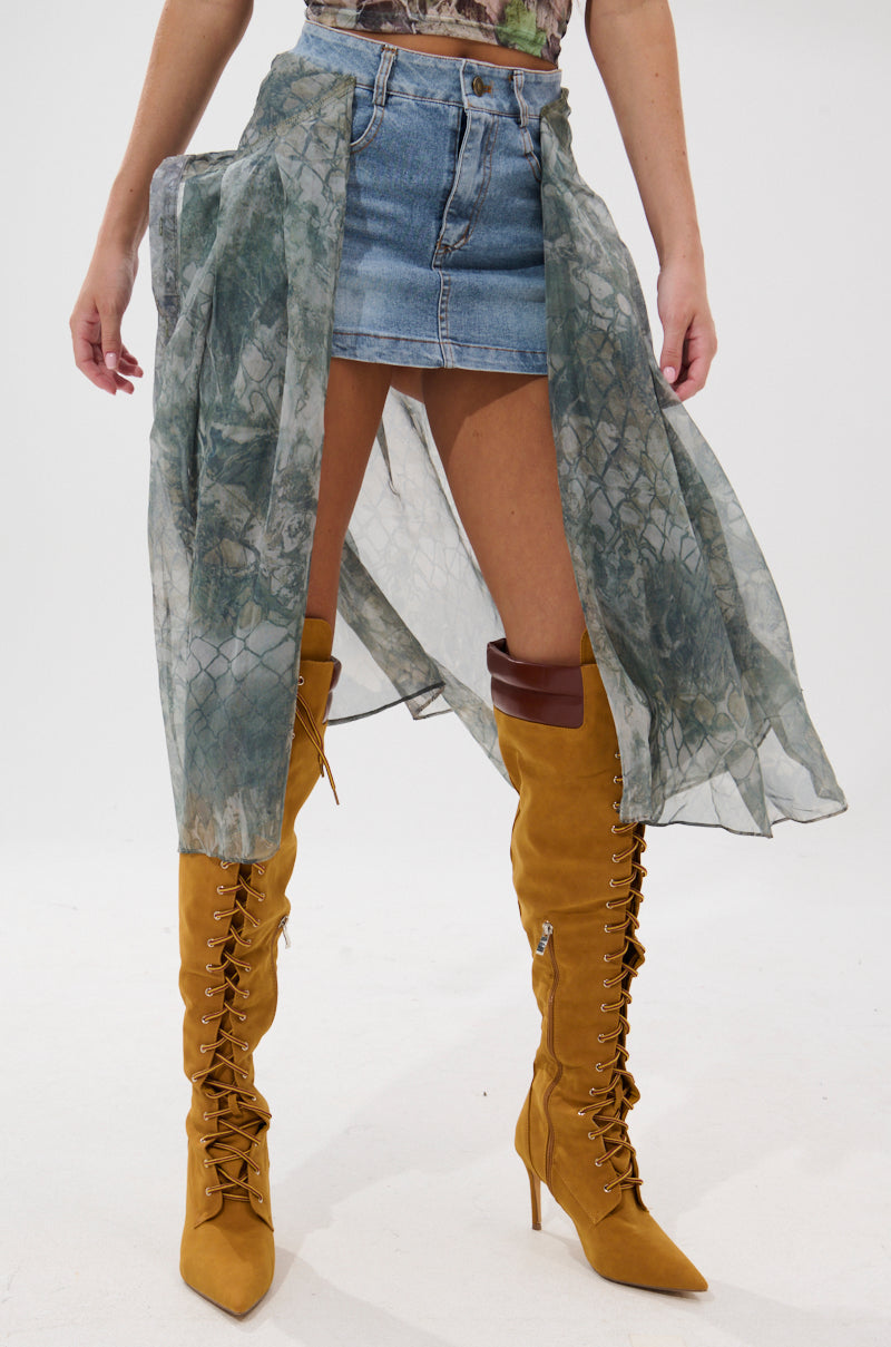 BRENDA DENIM MINI SKIRT WITH SIDE TIES