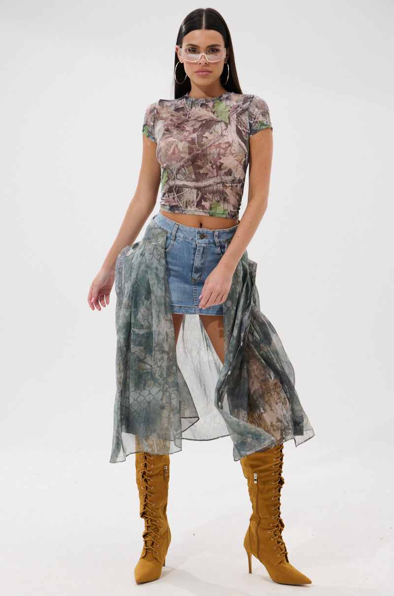 BRENDA DENIM MINI SKIRT WITH SIDE TIES