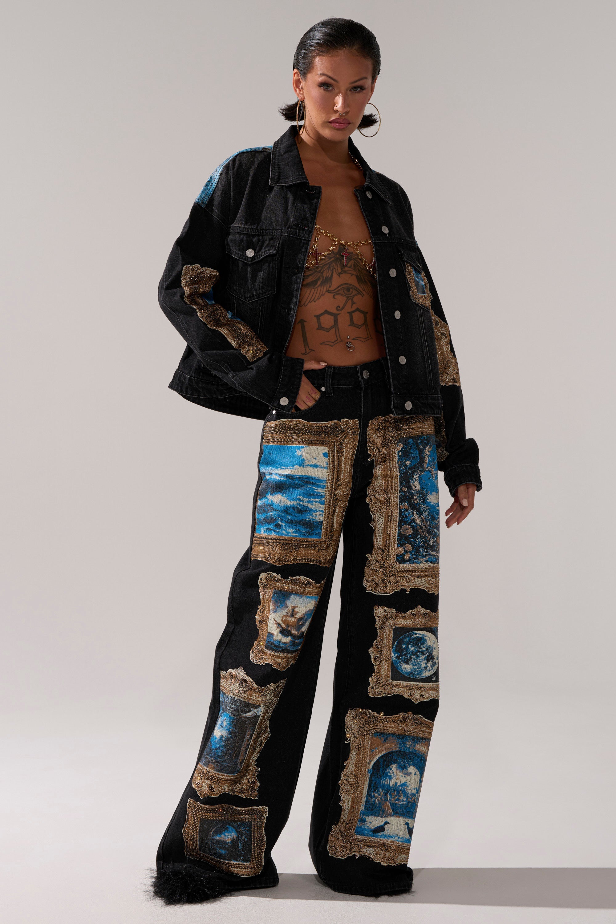 WORK OF ART GRAPHIC DENIM JACKET