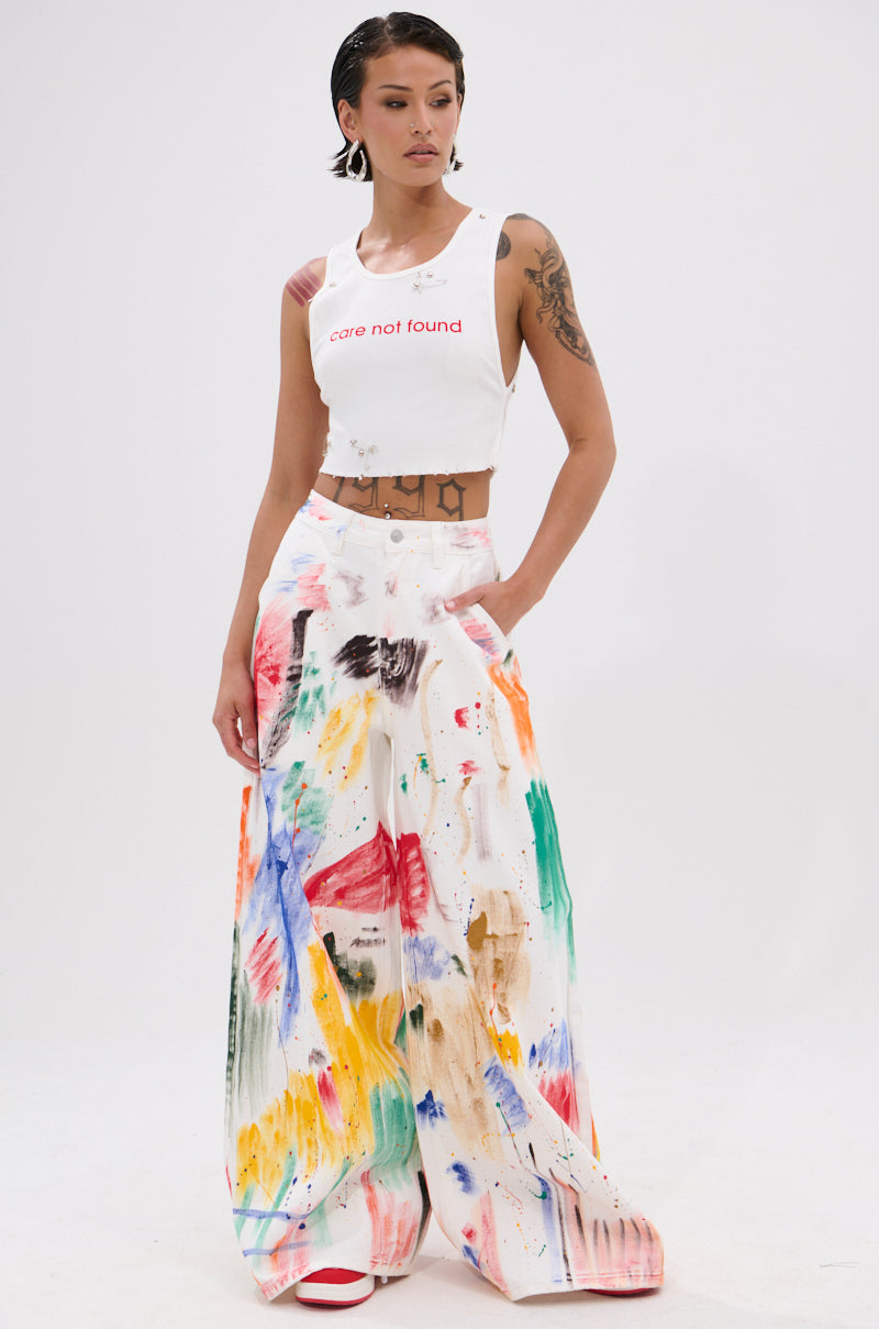 PAINTED ON RELAXED DENIM PANT