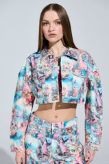 FEMALE FANTASY PRINTED DENIM JACKET