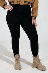 SNUGGLE FLEX FLEECE LEGGING EXTENDED SIZE IN BLACK