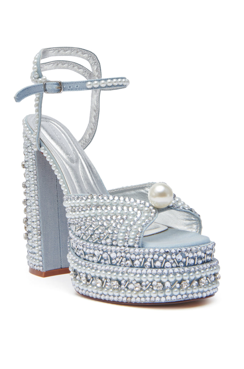 AZALEA WANG SOMETHING BLUE CHUNKY SANDAL