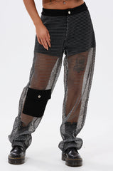 STEPHANIA TRANSPARENT TROUSER IN BLACK