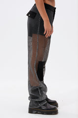 STEPHANIA TRANSPARENT TROUSER IN BLACK