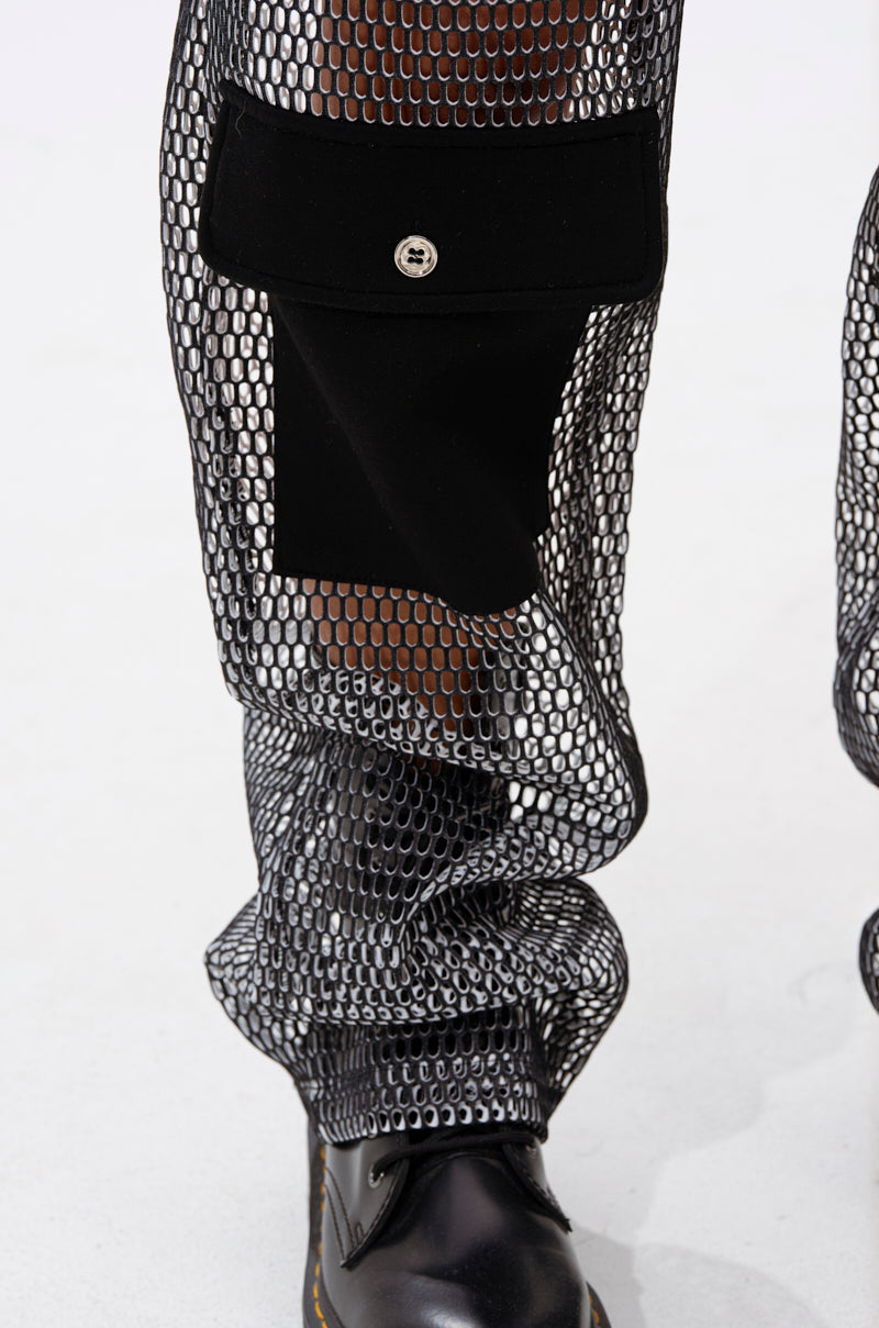 STEPHANIA TRANSPARENT TROUSER IN BLACK