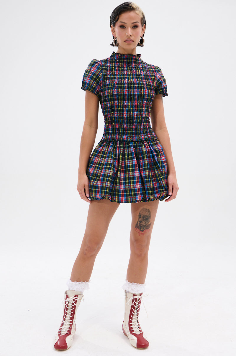 THAT GIRL PLAID MINI DRESS