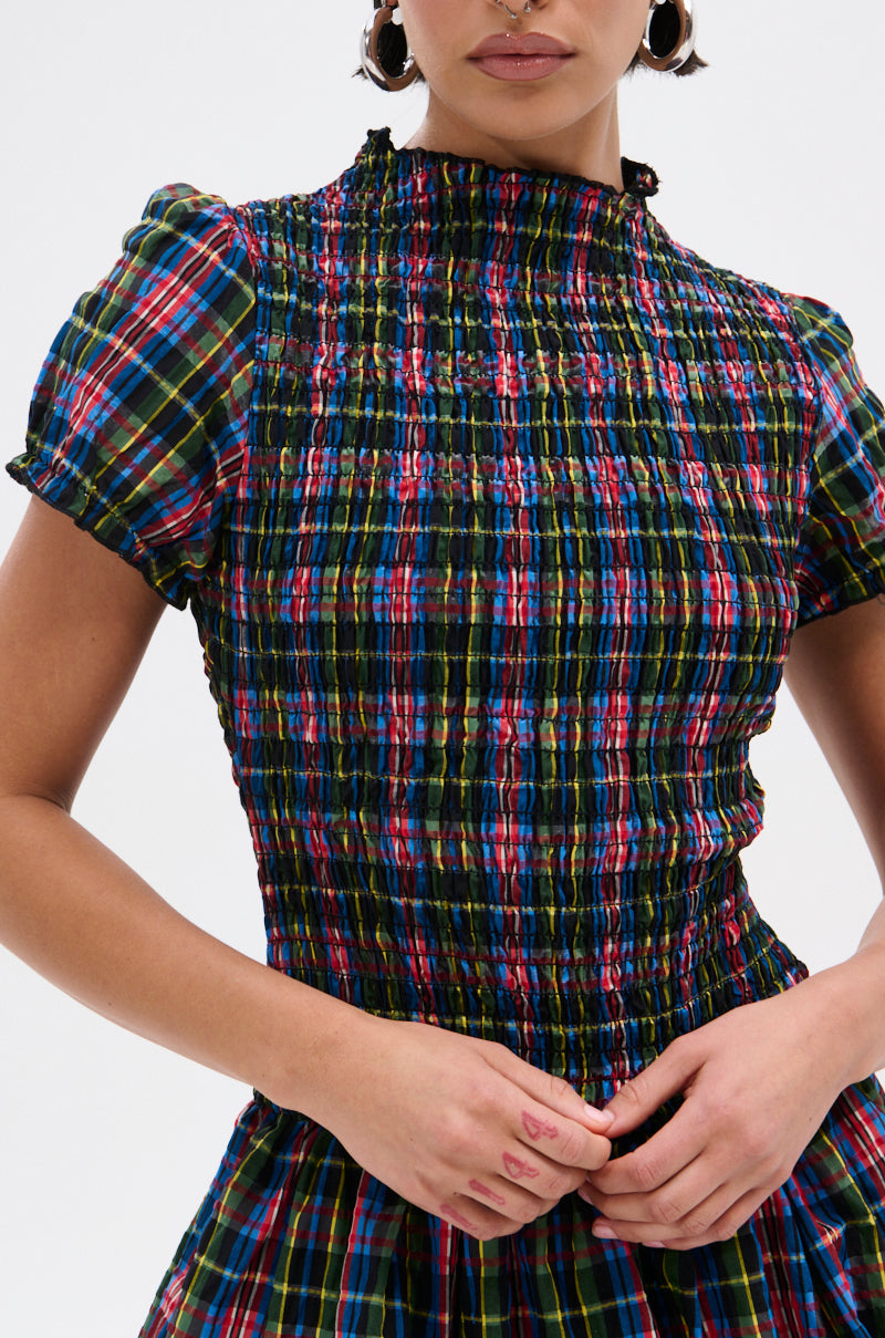 THAT GIRL PLAID MINI DRESS