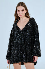 GISELLE SEQUIN SWEATSHIRT DRESS