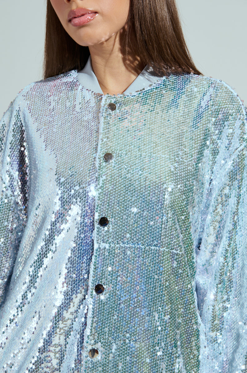 MA CHERIE OVERSIZED SEQUIN BOMBER