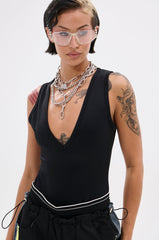 PAXTON PLUNGE SLEEVELESS BODYSUIT