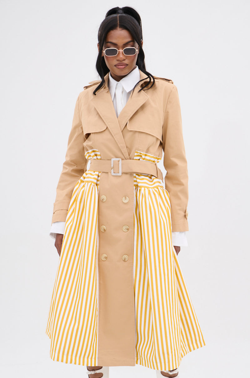 LIKE A LADY STRIPED TRENCH