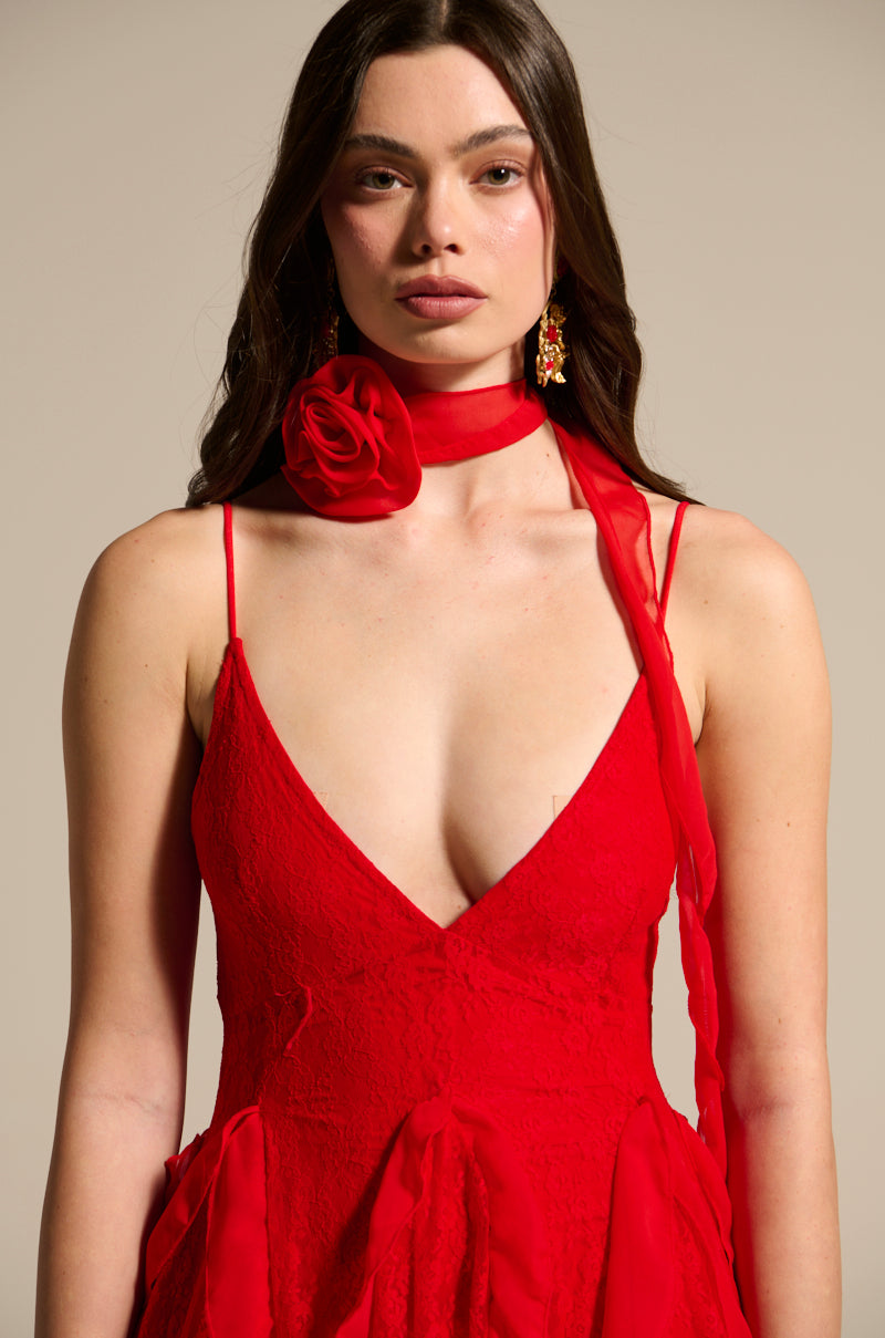 MISS AMERICANA RUFFLE DRESS AND NECKLACE SET