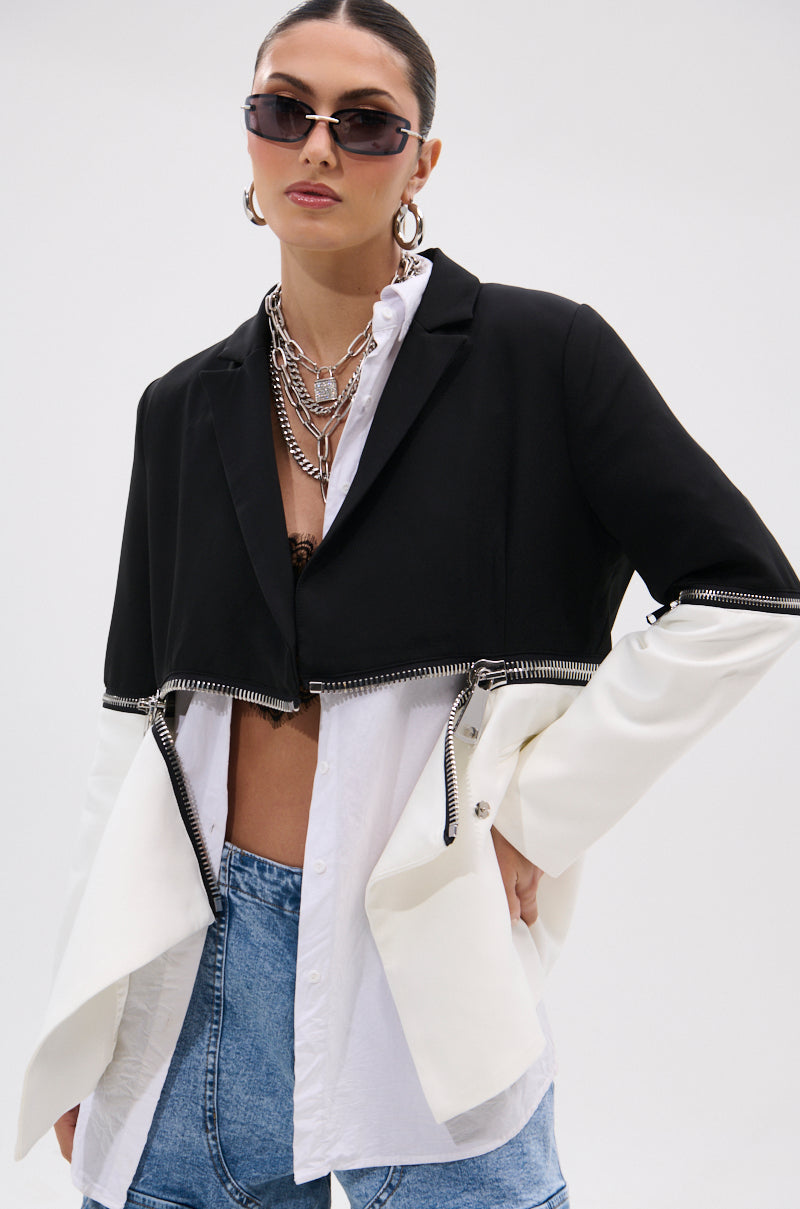 DON'T TRIP ZIPPER BLAZER