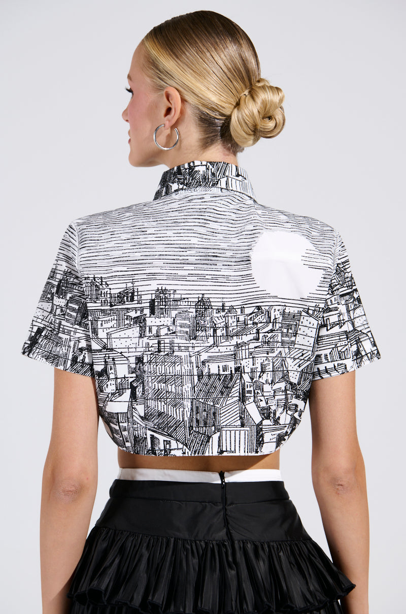 ALL AROUND THE WORLD BUTTON DOWN TOP