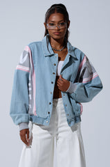 GAME TIME DENIM BOMBER