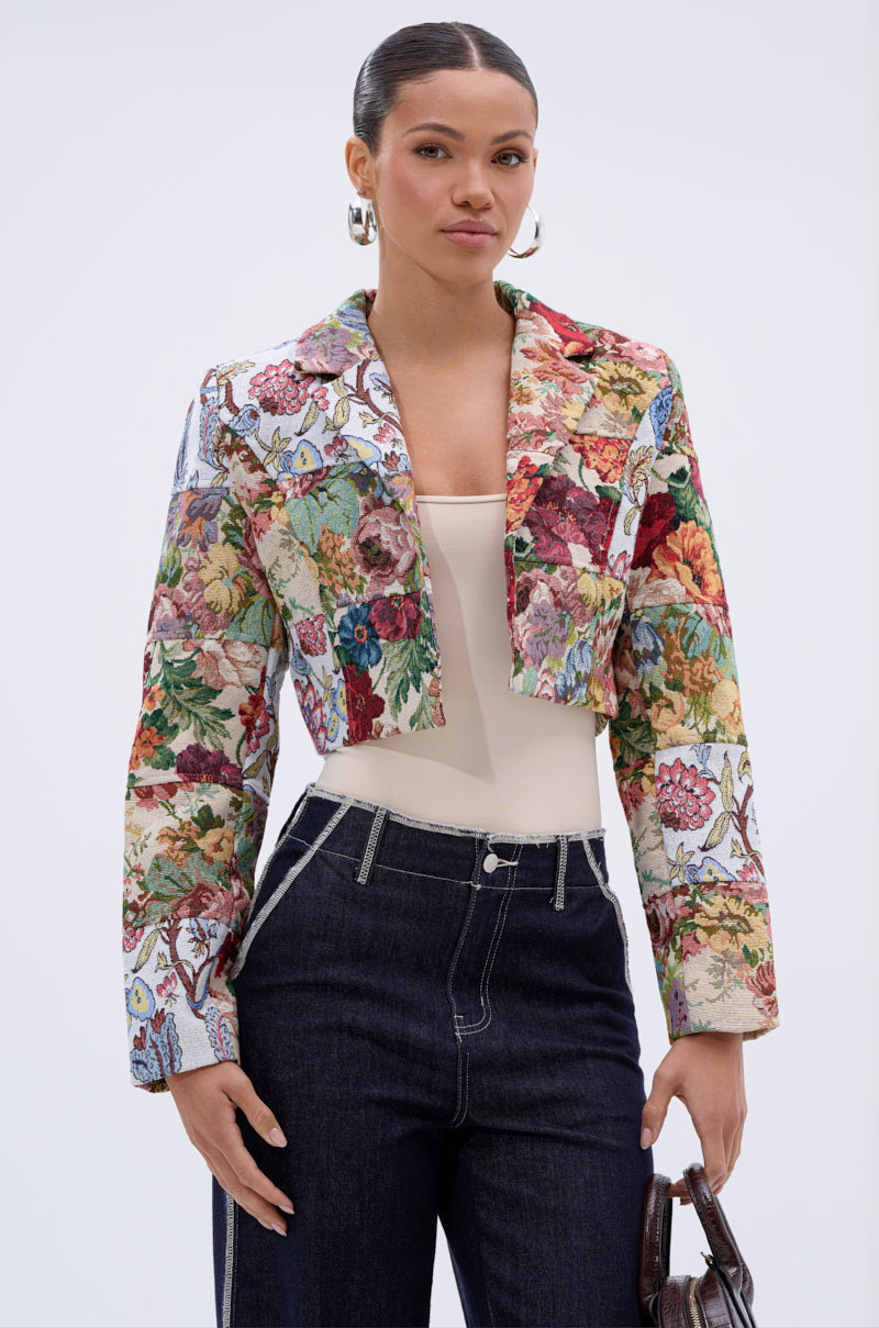 TAKE A HINT PATCHWORK BLAZER