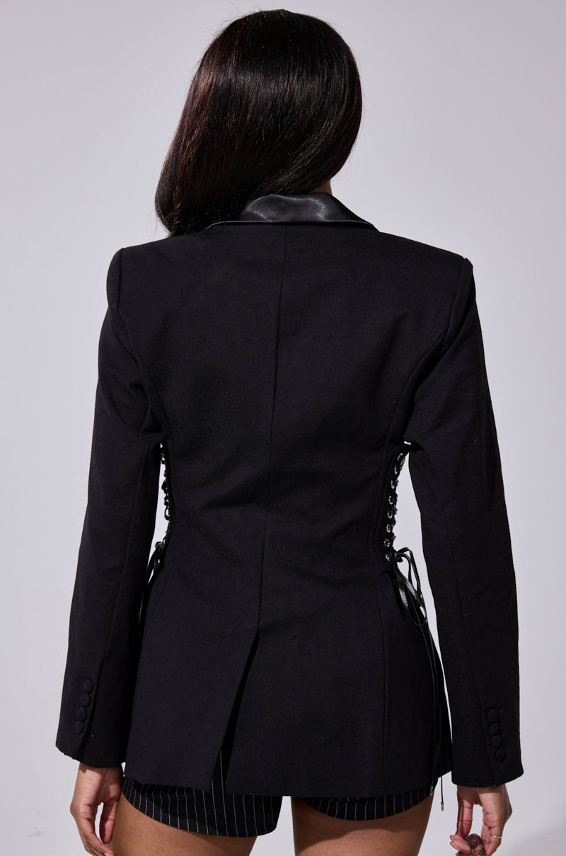 SCARLET CORSETED BLAZER