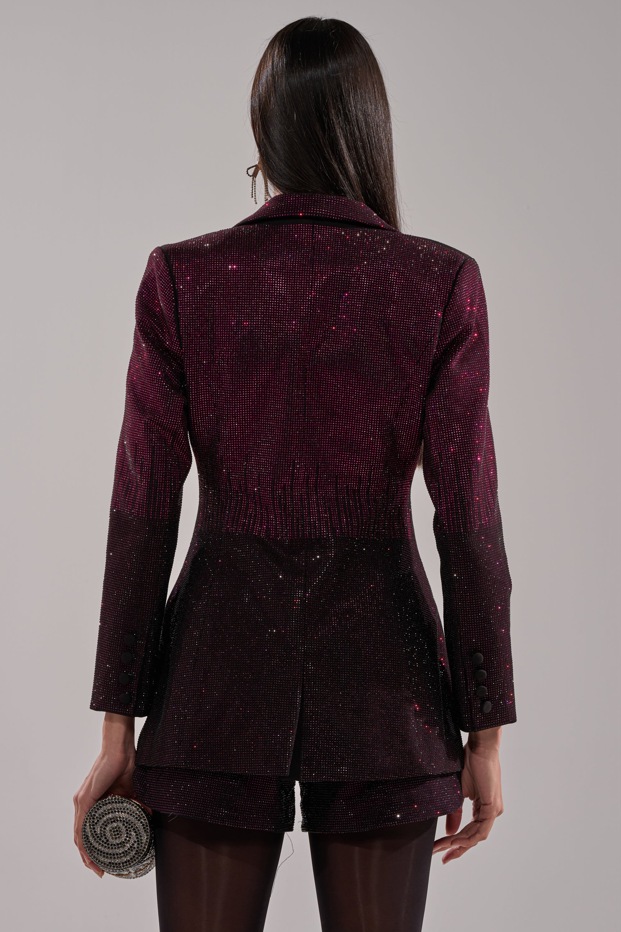 RAISE A GLASS RHINESTONE BLAZER