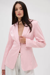DON'T MAKE ME BLUSH SATIN BLAZER