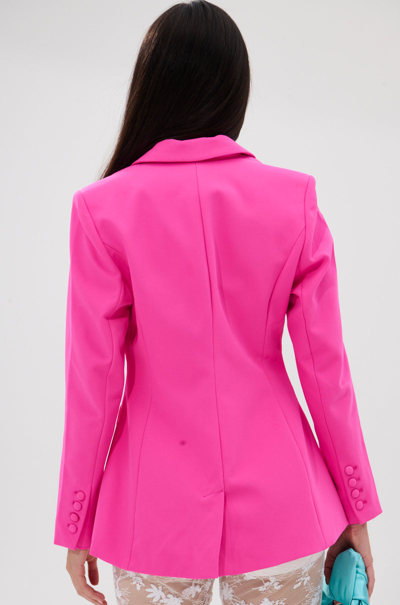 PRETTY IN PINK FITTED BLAZER