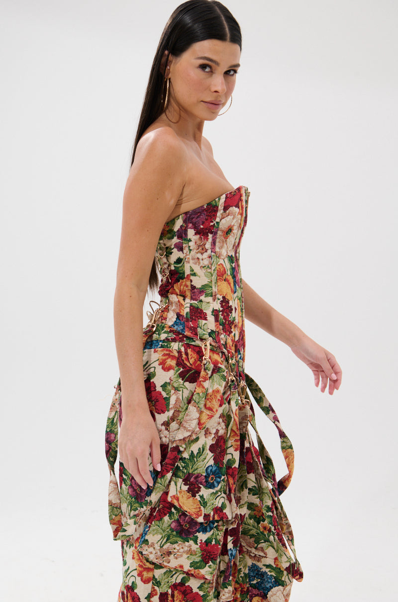 FLORAL FOR DAYS BROCADE CORSET