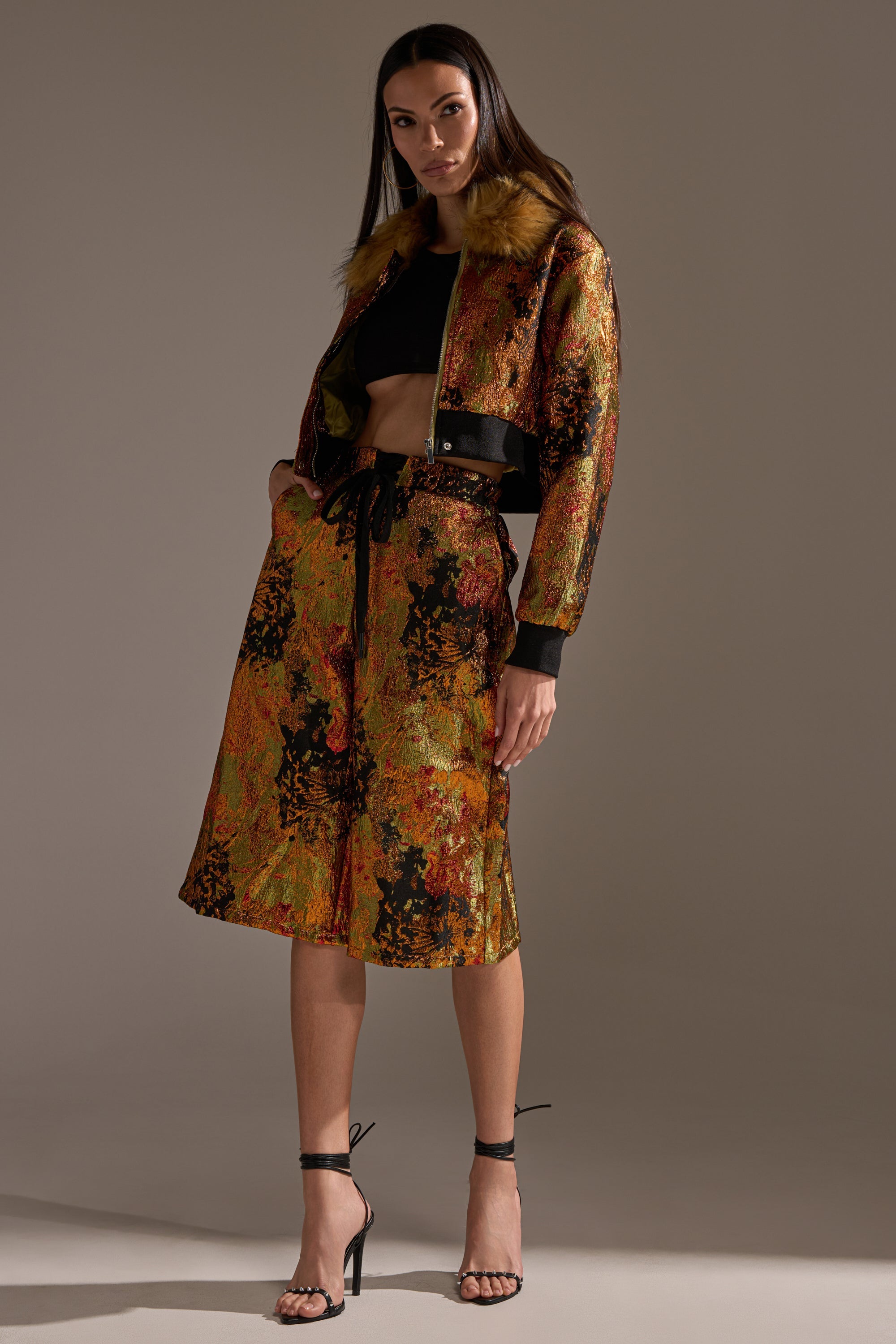 TWIN FLAME BROCADE BOMBER