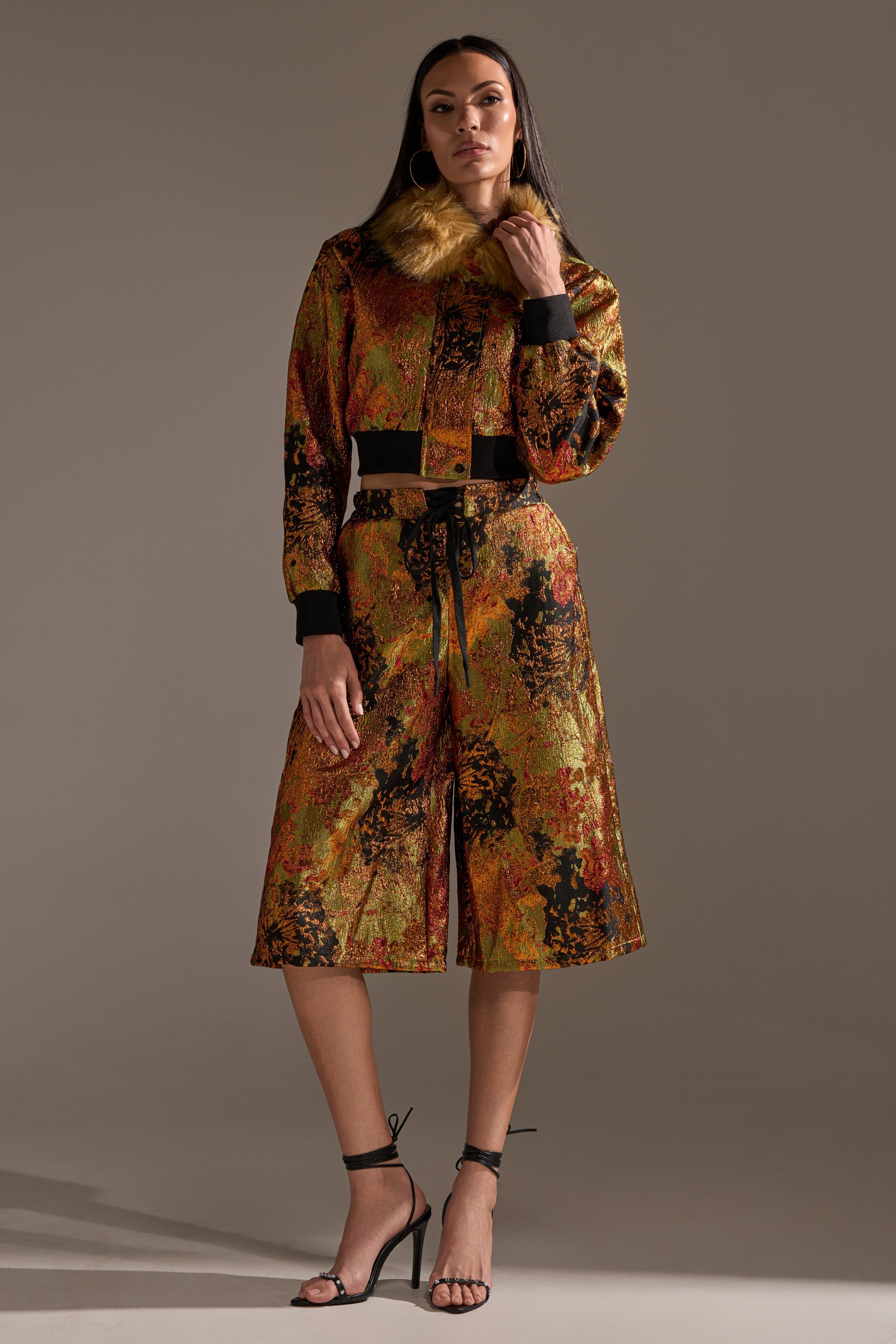 TWIN FLAME BROCADE BOMBER