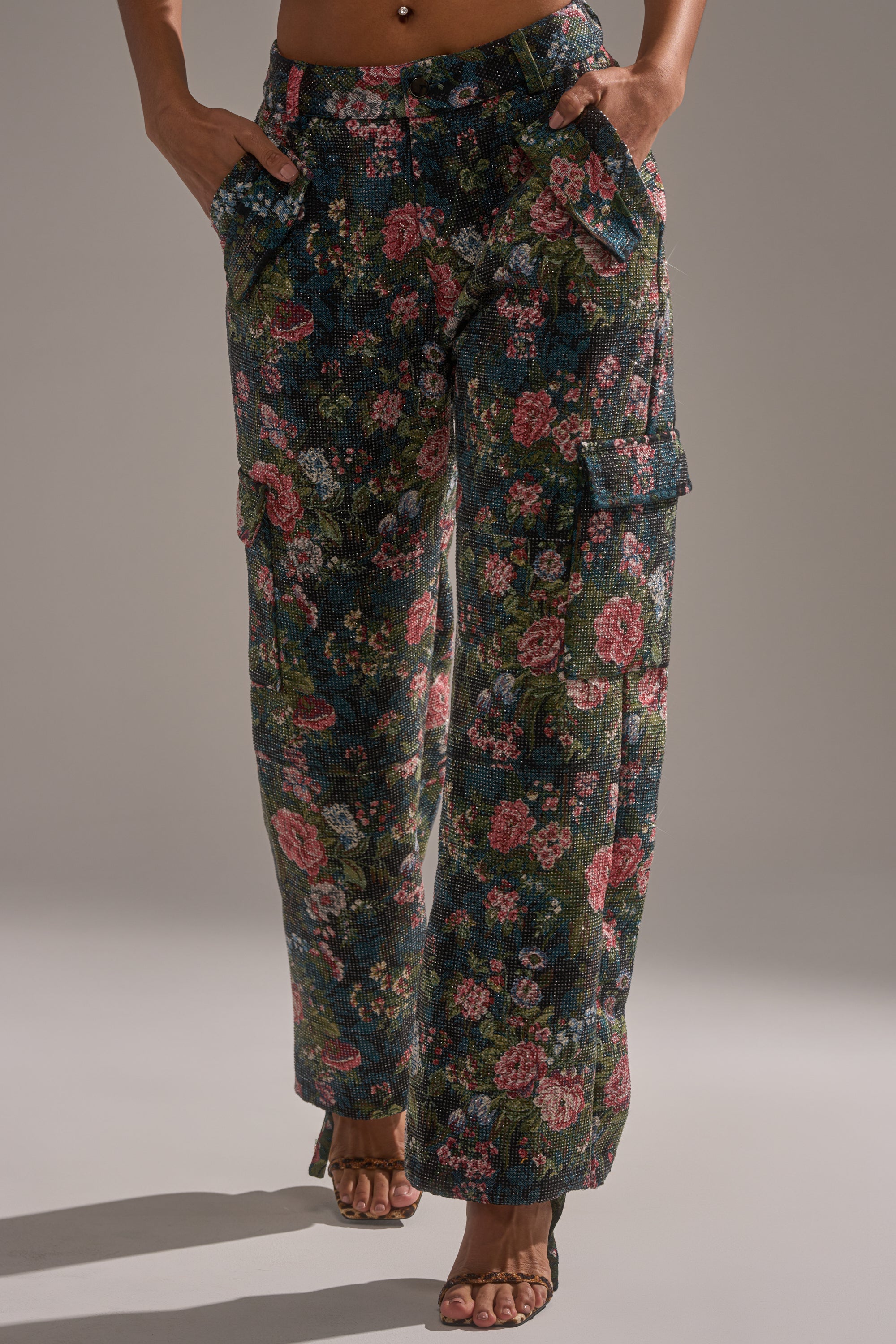 I WANT YOU FLORAL RHINESTONE TROUSER