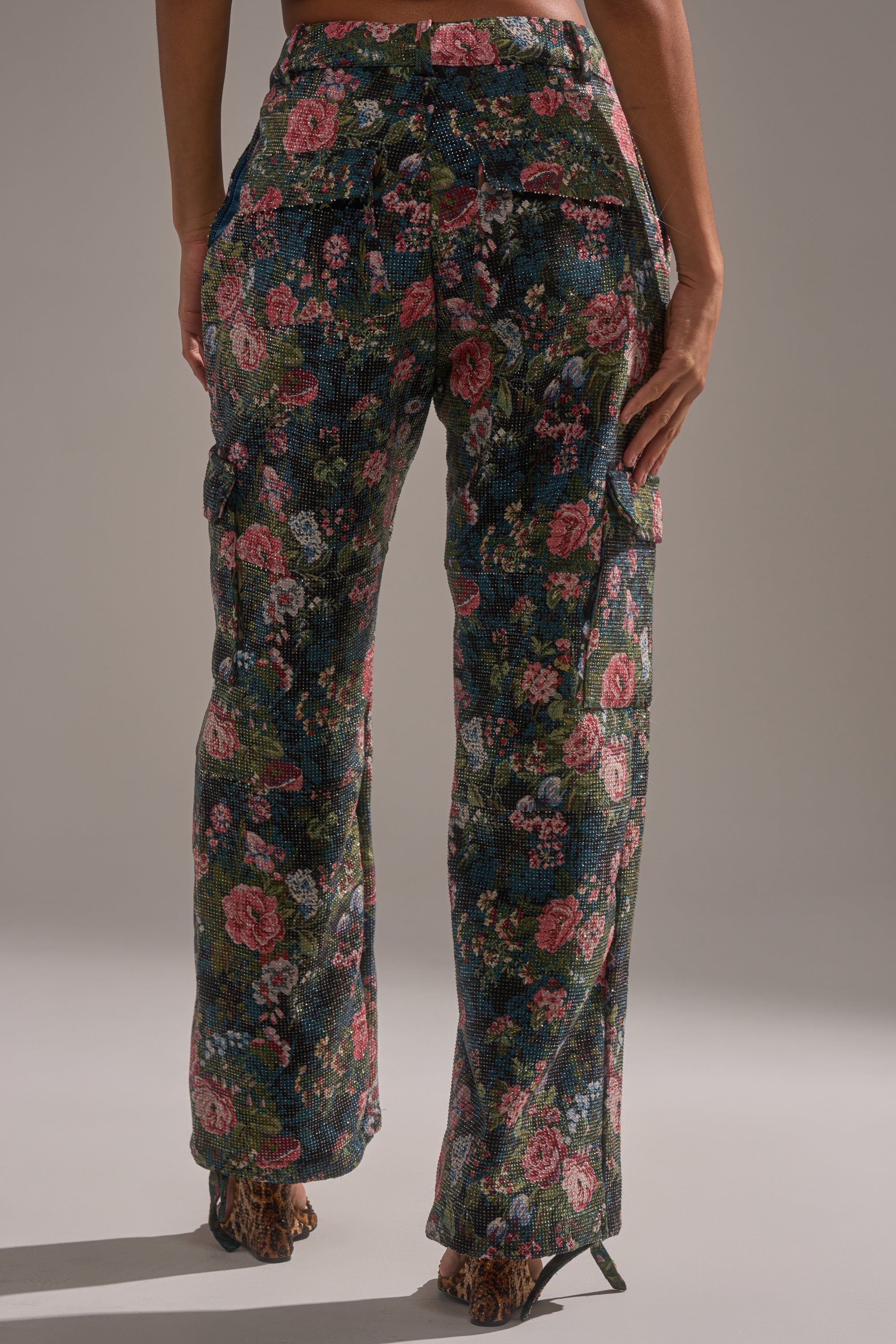 I WANT YOU FLORAL RHINESTONE TROUSER