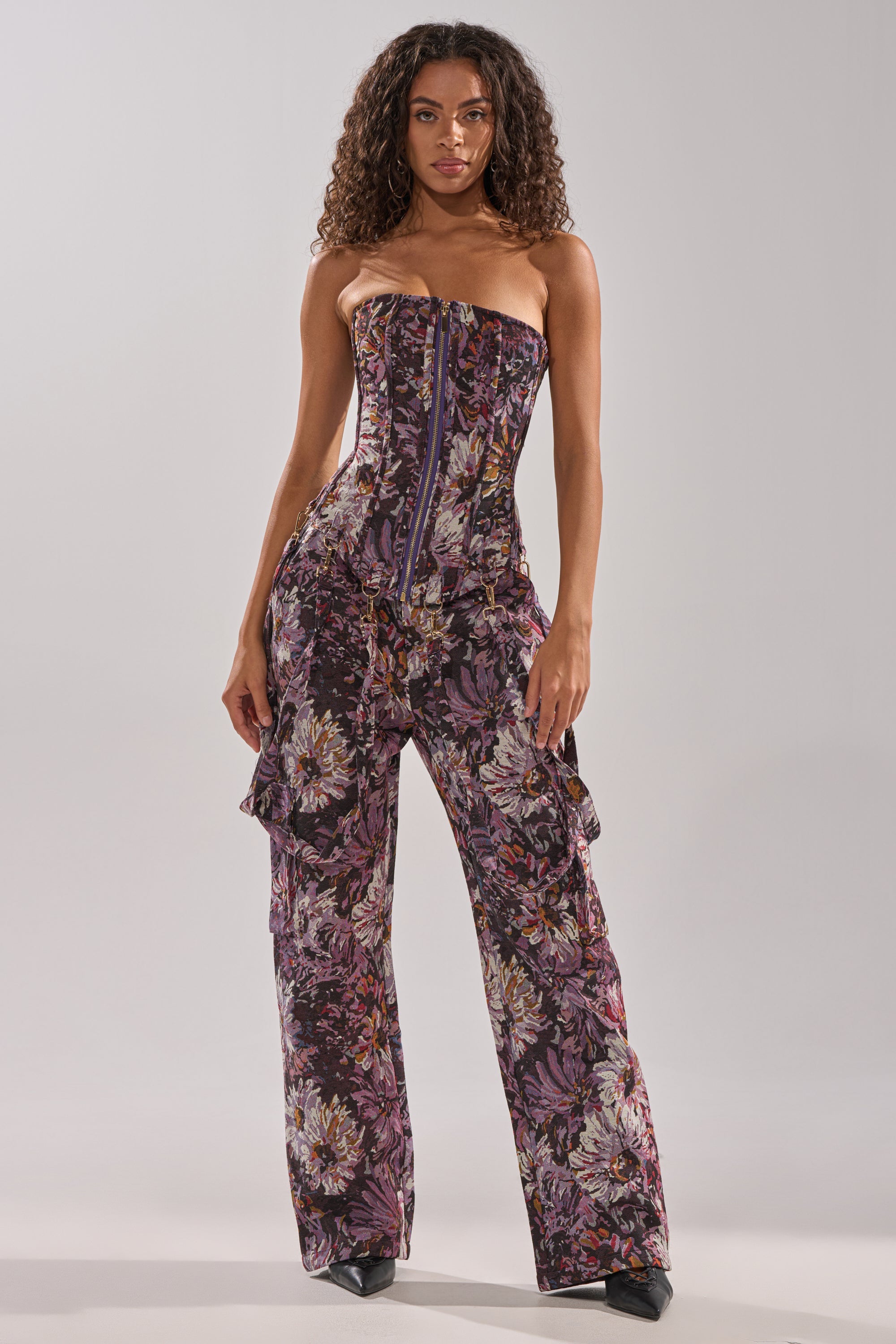 ABOVE THE MIDDLE FLORAL CORSET