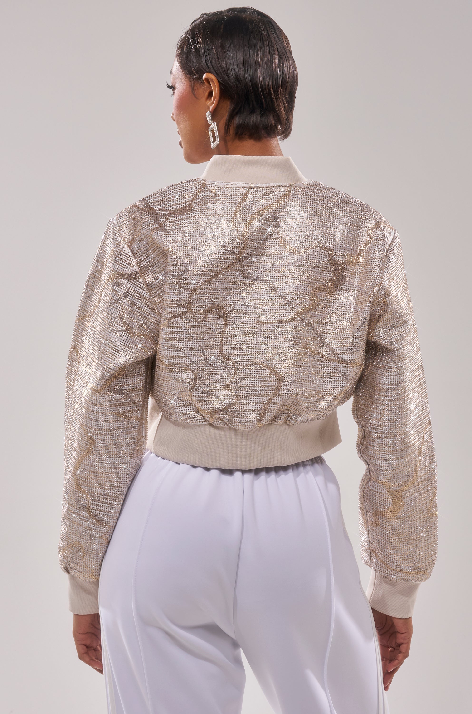GOLDEN HOUR EMBELLISHED BROCADE BOMBER