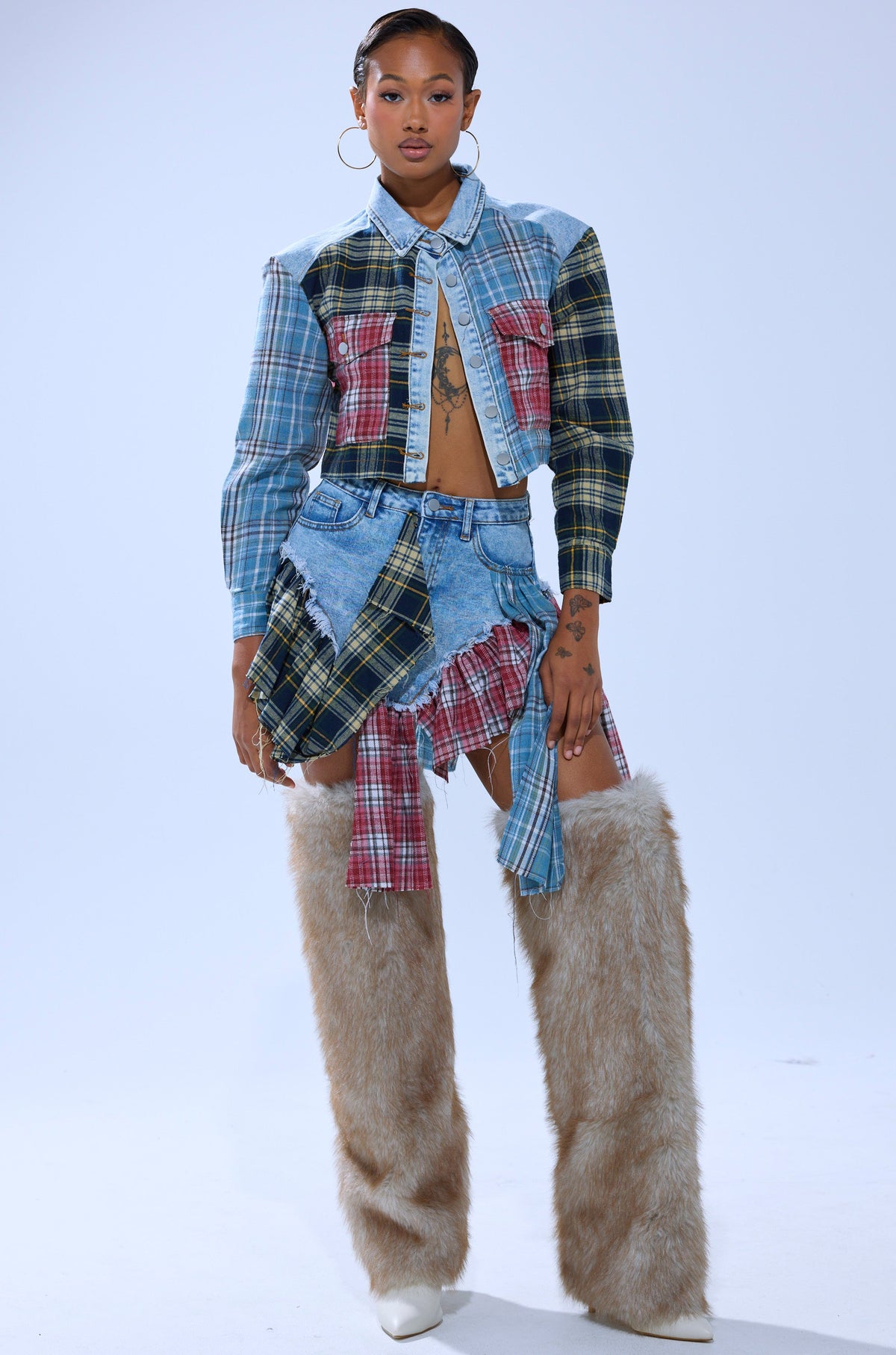 AUTUMN VIBES PLAID MINI SKIRT