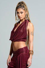 ALL OF THE GLAMOUR SLINKY HALTER NECK TOP