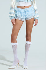 SHAKE IT BABY RUFFLE SHORT IN BABY BLUE