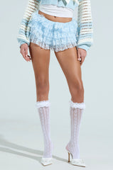 SHAKE IT BABY RUFFLE SHORT IN BABY BLUE