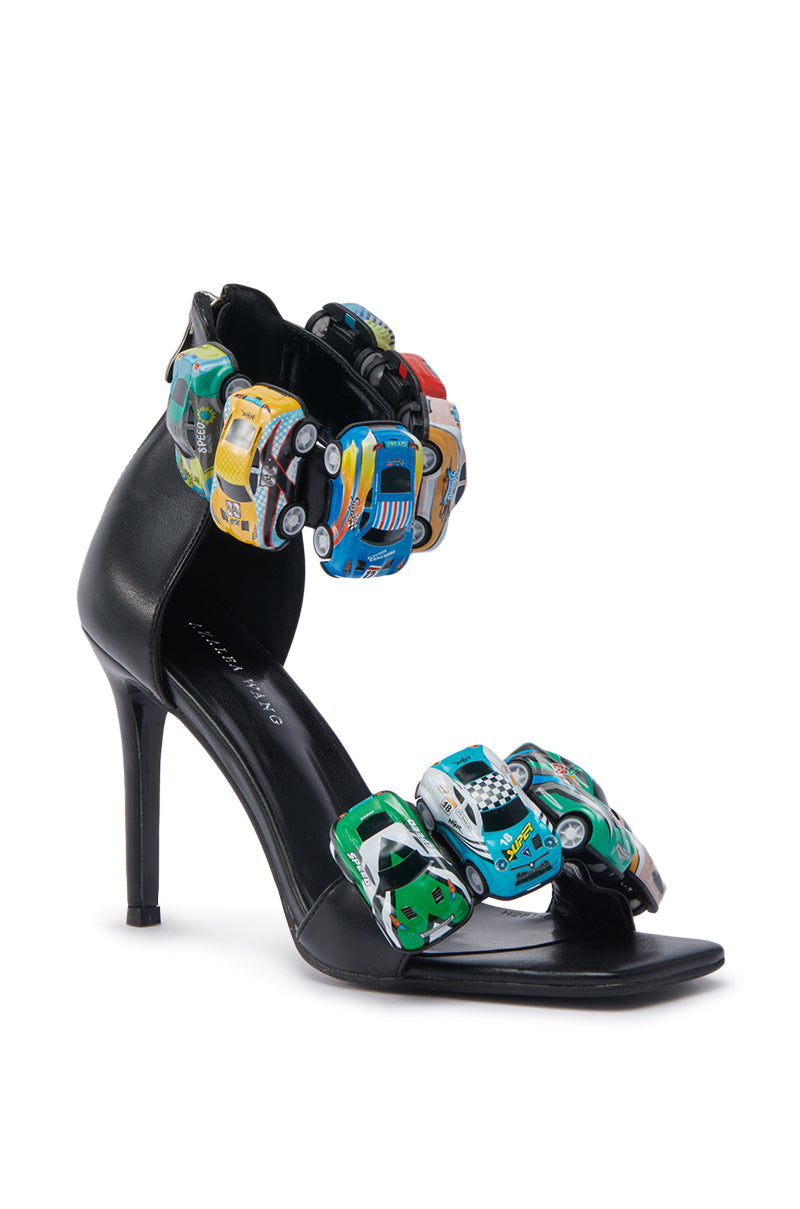 AZALEA WANG STARLITE BLACK CARS STILETTO SANDAL