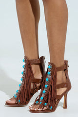 AZALEA WANG SUMAC BROWN WESTERN SANDAL