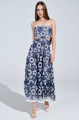 HERE TO CELEBRATE FLORAL MIDI DRESS