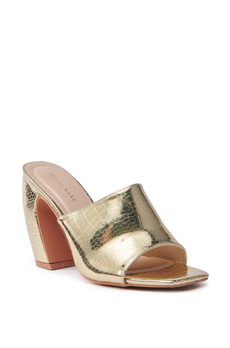 AZALEA WANG SYBELLA GOLD CROC SANDAL