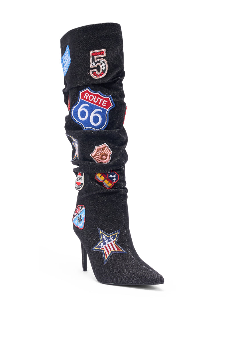 AZALEA WANG SYLRILAAA DENIM MULTI BOOT