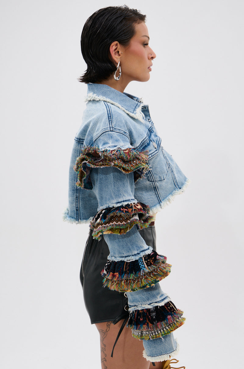 STACKED TAPESTRY DENIM JACKET