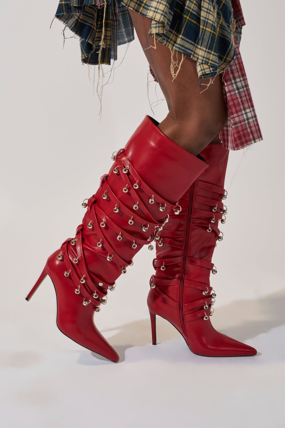 AZALEA WANG TIMPANI RED WESTERN FRINGE STILETTO BOOT
