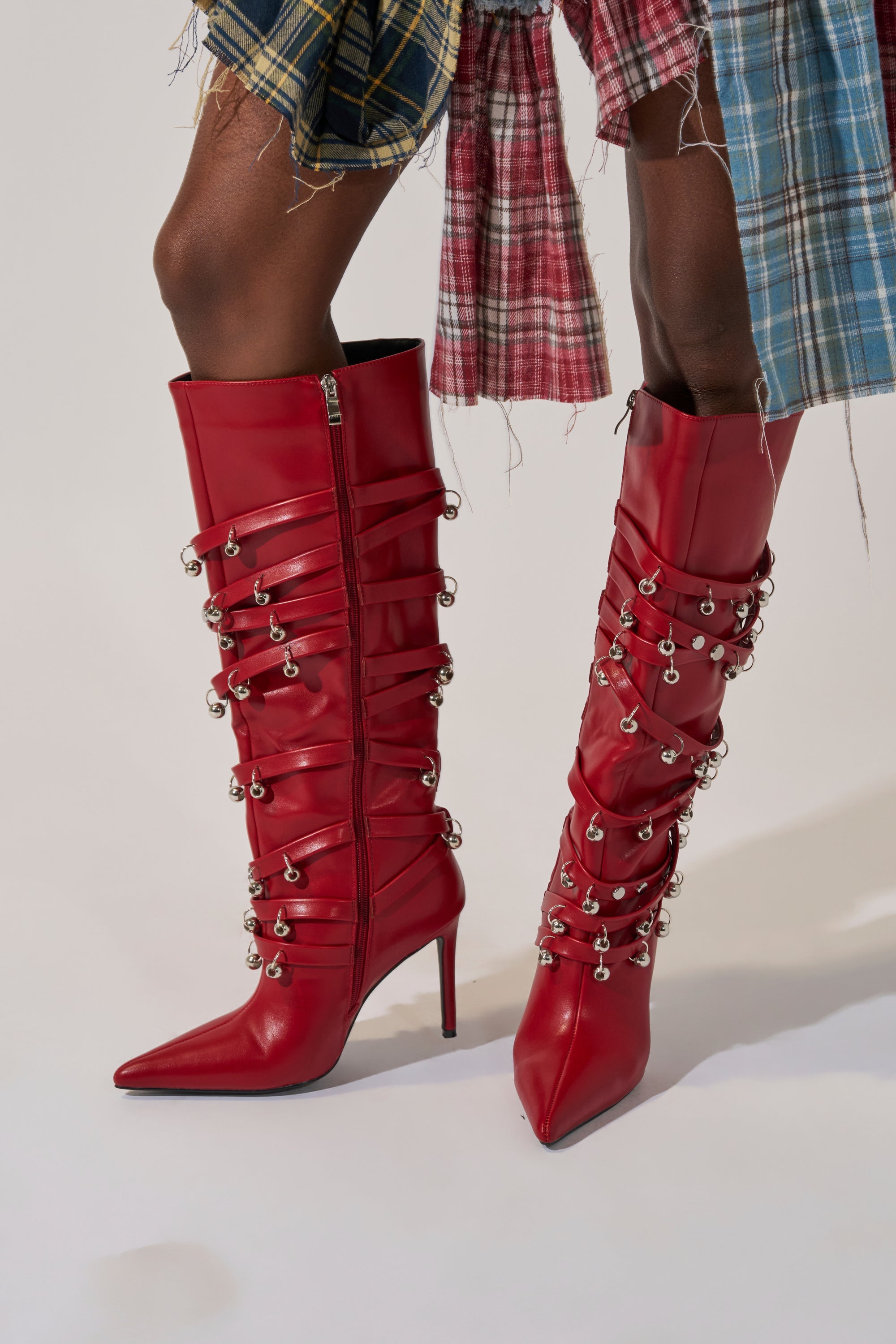 AZALEA WANG TIMPANI RED WESTERN FRINGE STILETTO BOOT