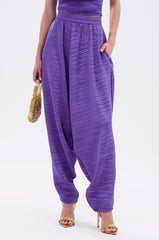 MAYAH WIDE LEG PLISSE PANT IN PURPLE