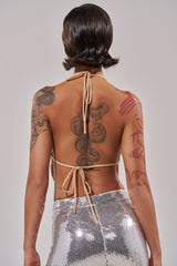 GALAXY OMBRE SEQUIN HALTER TOP