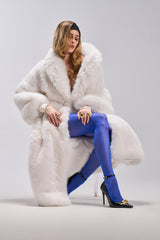 TSUNAMI FAUX FUR COAT IN WHITE