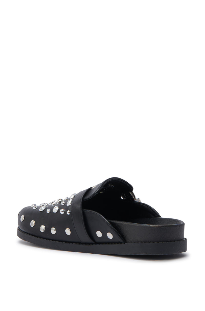 AZALEA WANG TURIN BLACK METAL EMBELLISHMENT FLAT