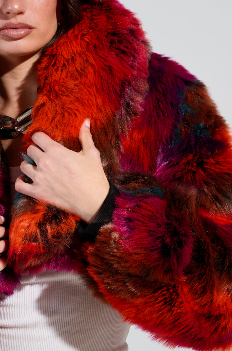 UPSETTER CROP FAUX FUR JACKET